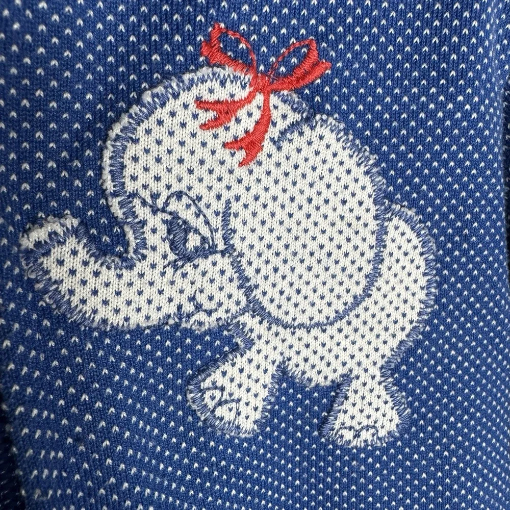 Vintage‎ Heathtex Baby Girls Jacket With Hood 1970s Size 24 Month Blue Elephant